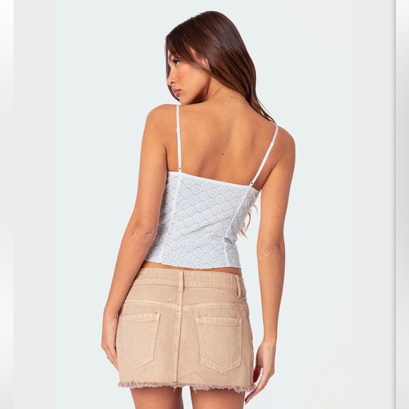 Edikted Textured Lacy Tank Top - Picture 2 of 5